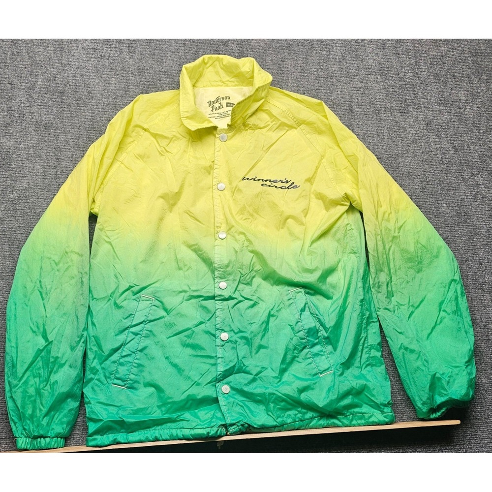 Anderson Paak Ventura Tour Ombre Coaches Jacket Yellow Green Mens Medium